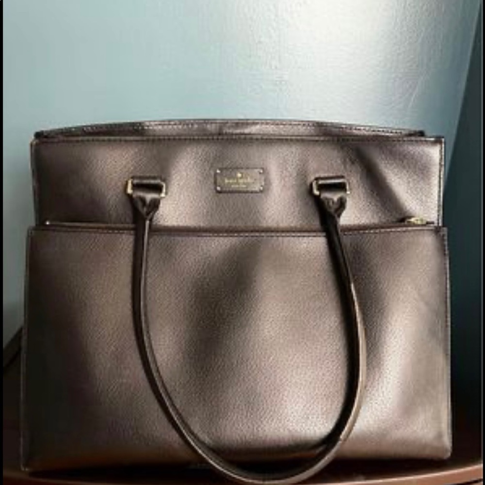 Kate Spade Large Black Tote and Kate Spade small purple wallet